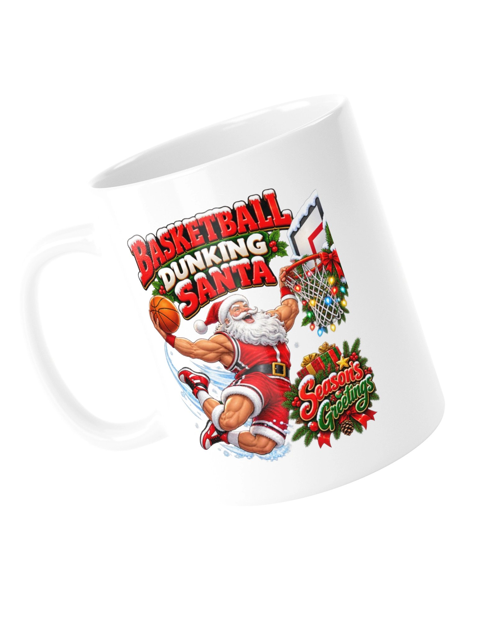 BASKETBALL DUNKING SANTA — SEASON’S GREETINGS! MUG product image (14)