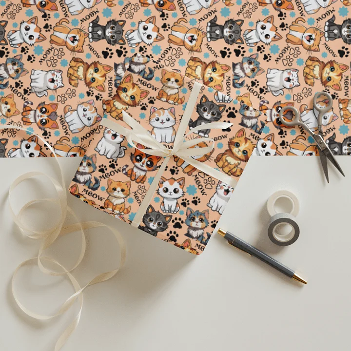 Meow Magic Wrapping Paper - Peach product image (1)