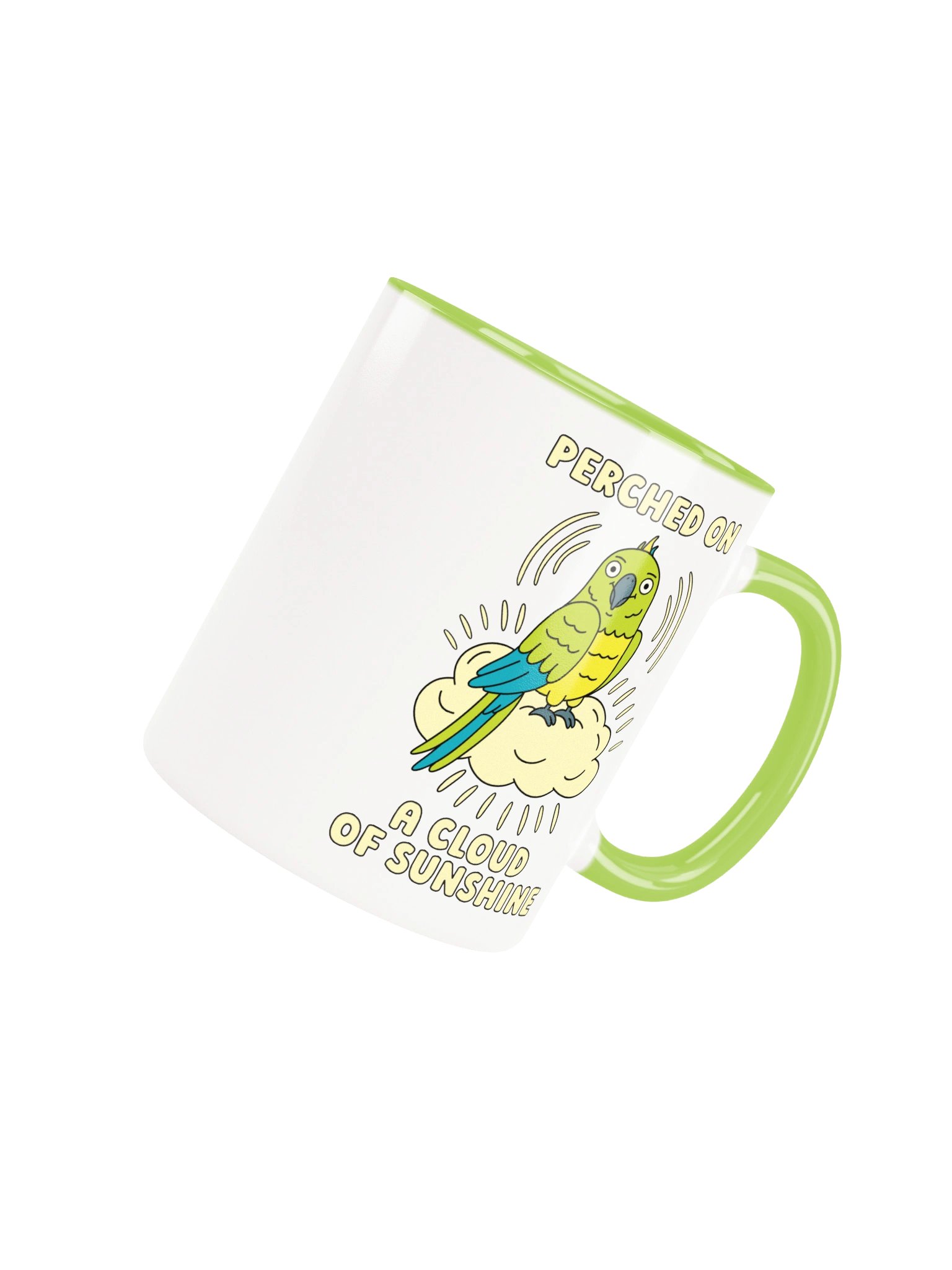 Perched On A Cloud Of Sunshine Cute Silly Funny Parrot Mug product image (4)