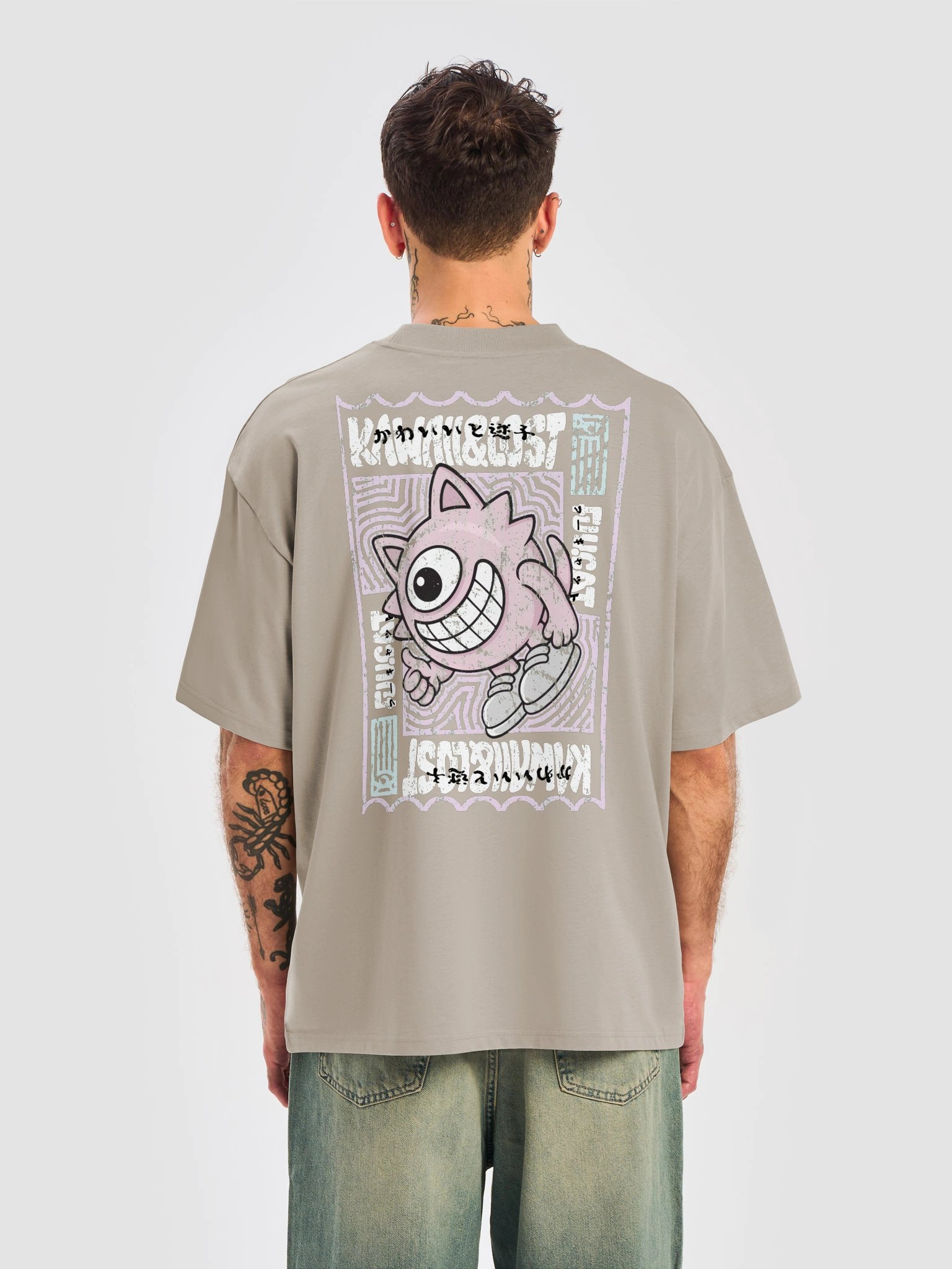Fuu.cat Backprint Oversized Tee - Sand product image (2)