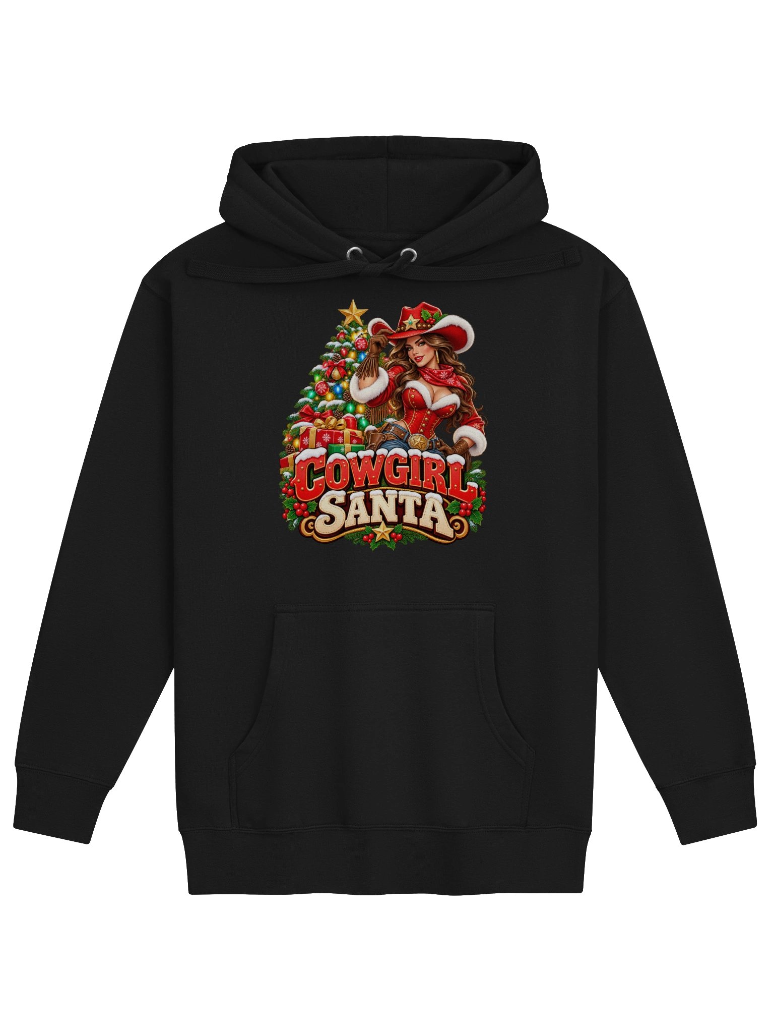 COWGIRL SANTA — CHRISTMAS WITH A LITTLE WESTERN ATTITUDE - HOODIE product image (1)