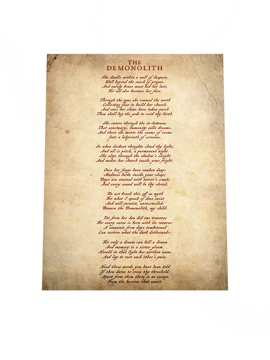NIGHT TERROR: Poem of "The Demonolith" product image (4)