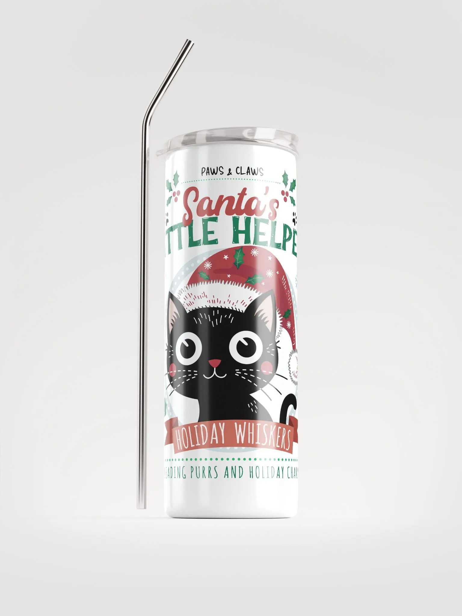 Santa's Little Helper -Tumbler with straw product image (1)