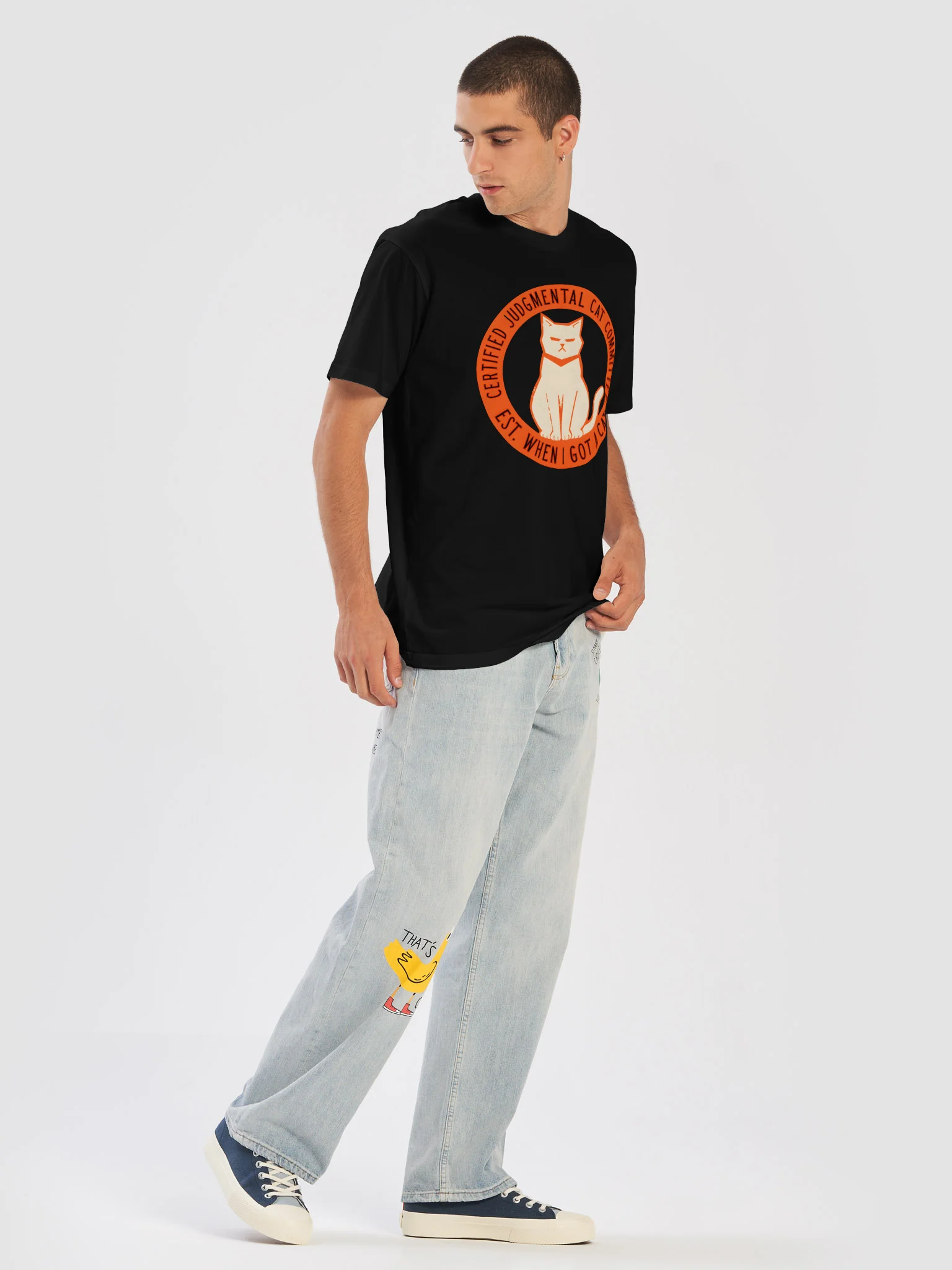 Certified Judgmental Cat T-Shirt – Funny Cat Lover Design product image (5)