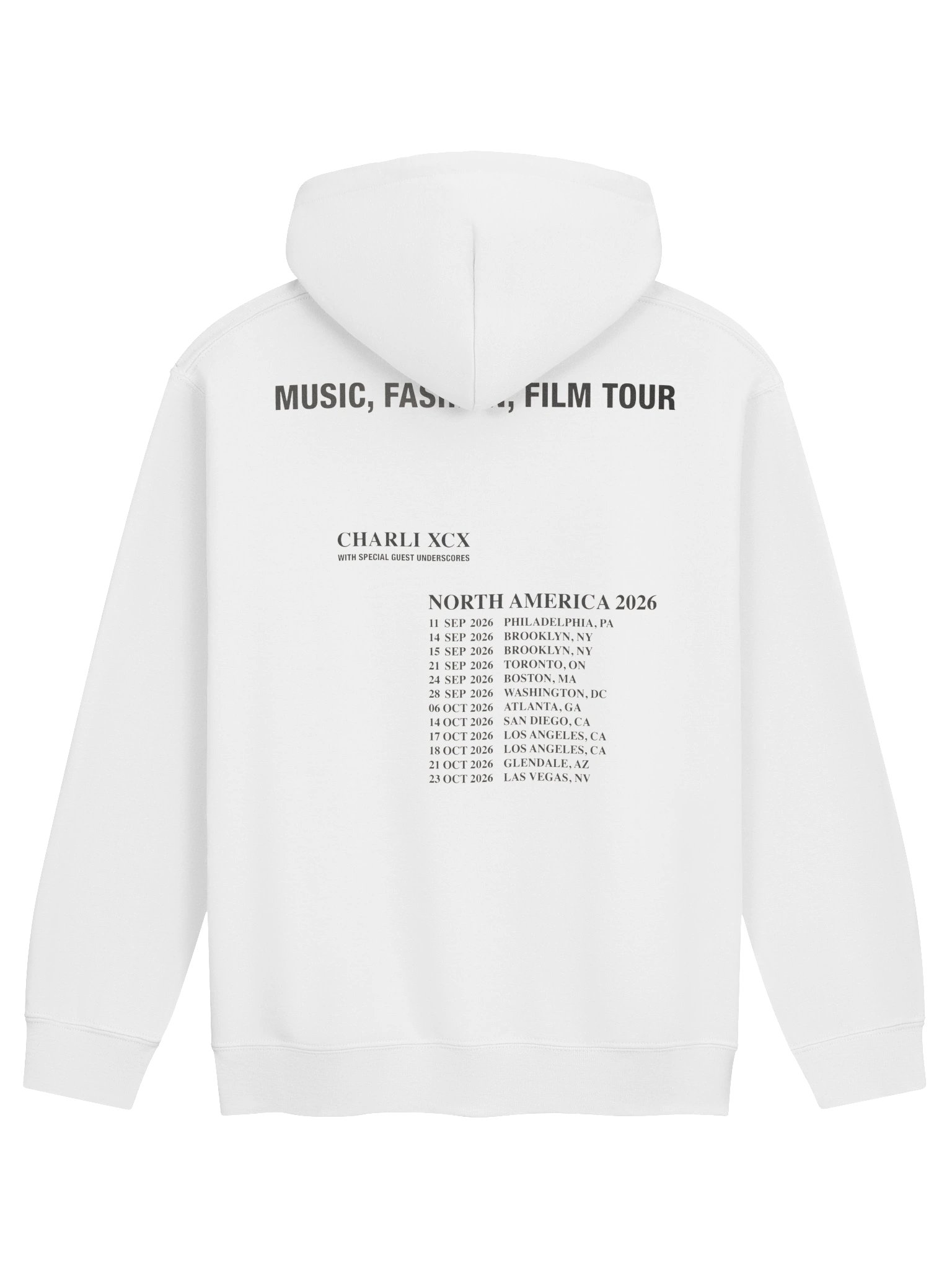 Charli XCX Music, Fashion, Film Tour 2026 Merch Hoodie product image (2)