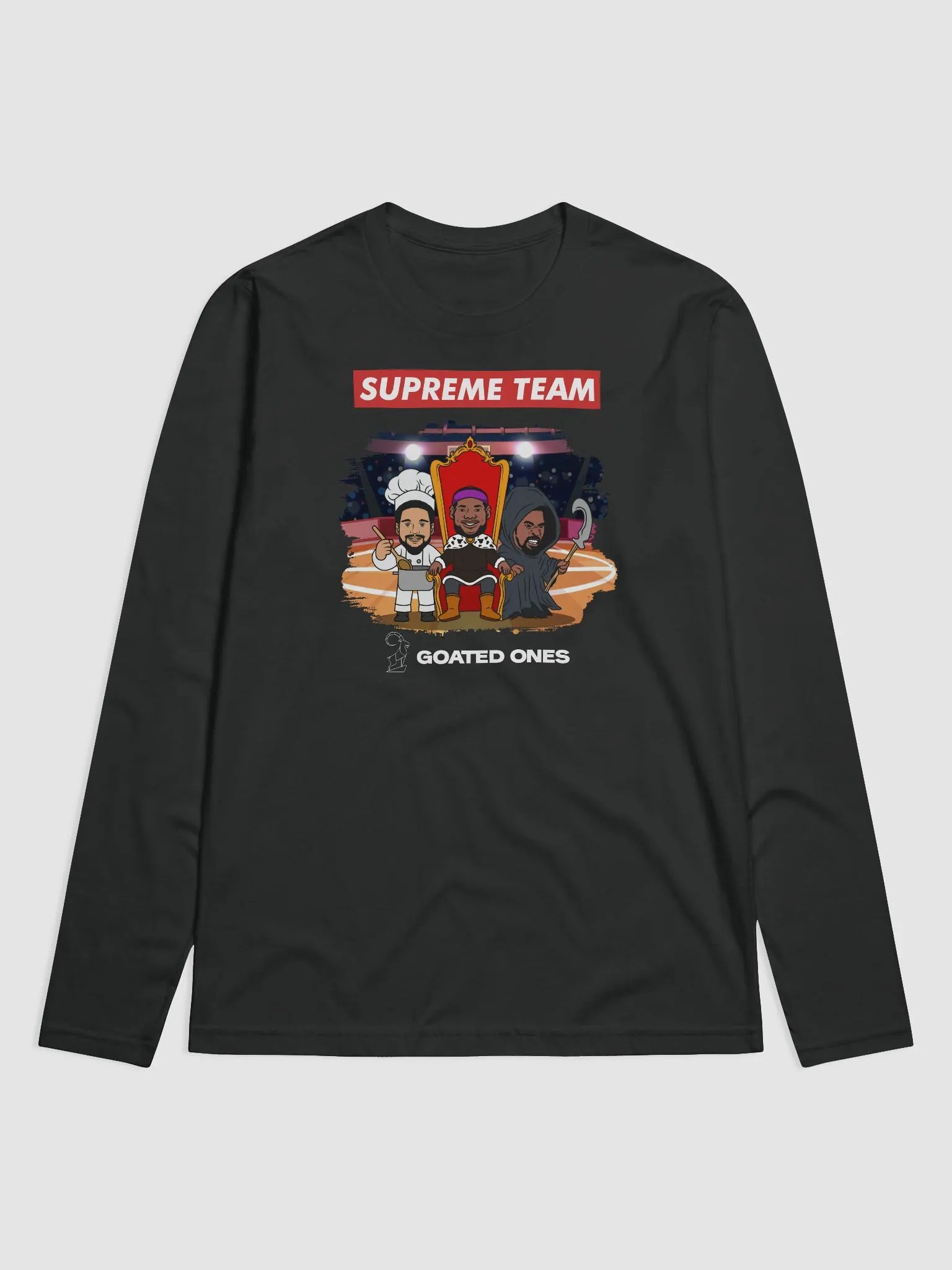 Supreme Team Long Sleeve Tshirt: Chef Curry / King James / Slim Reaper product image (1)