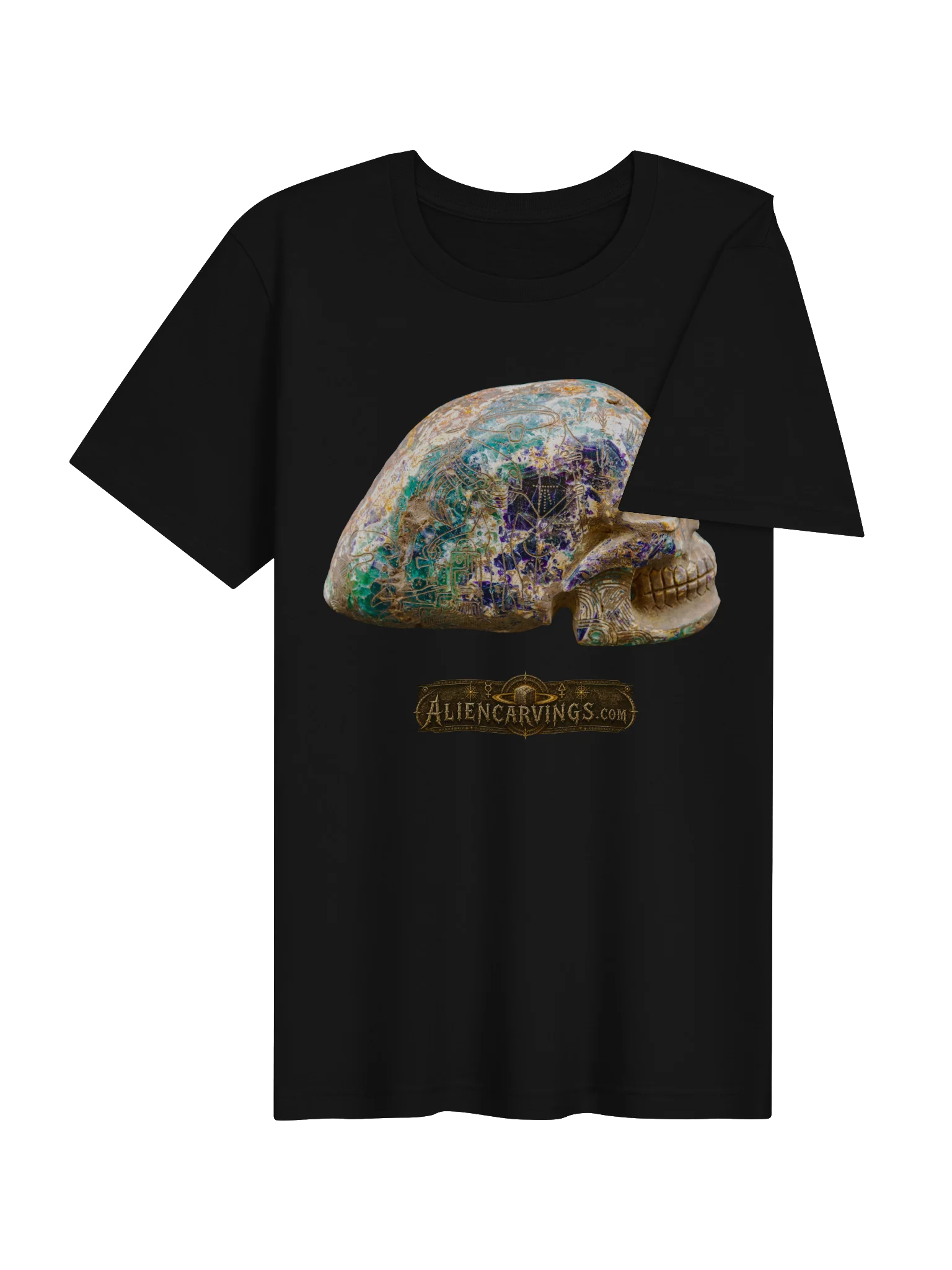 Aliencarvings Giant Fluorite Skull T-Shirt product image (4)
