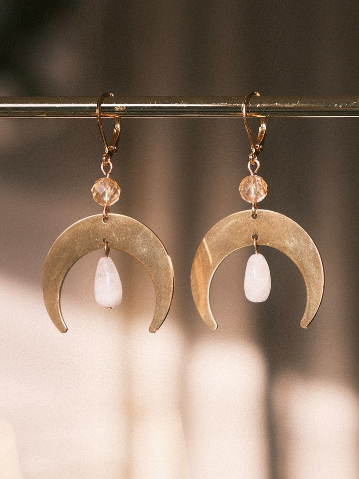 Lunar voice - Moonstone & citrine earrings product image (1)