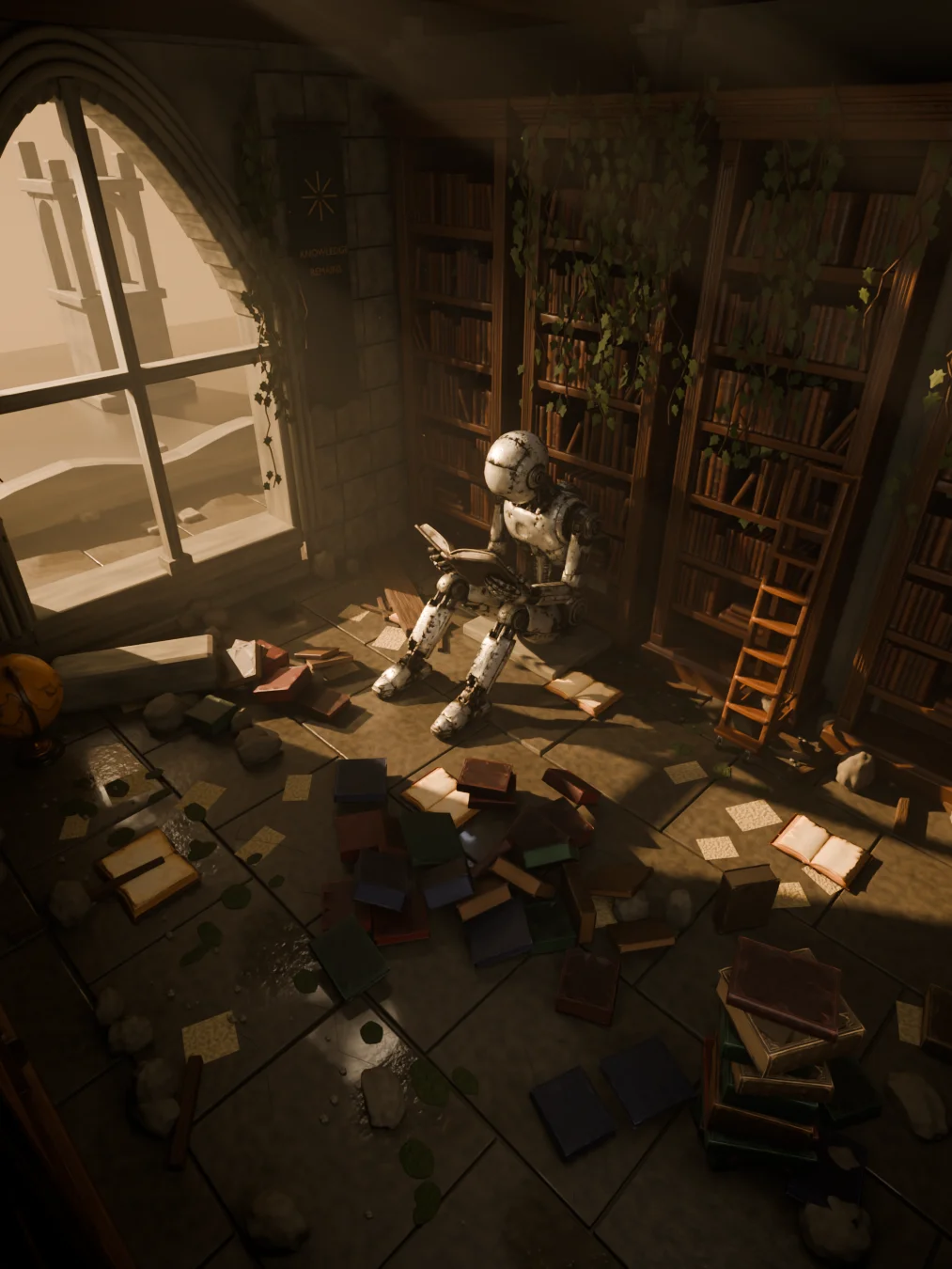 Robot in Library | Scene File product image (6)