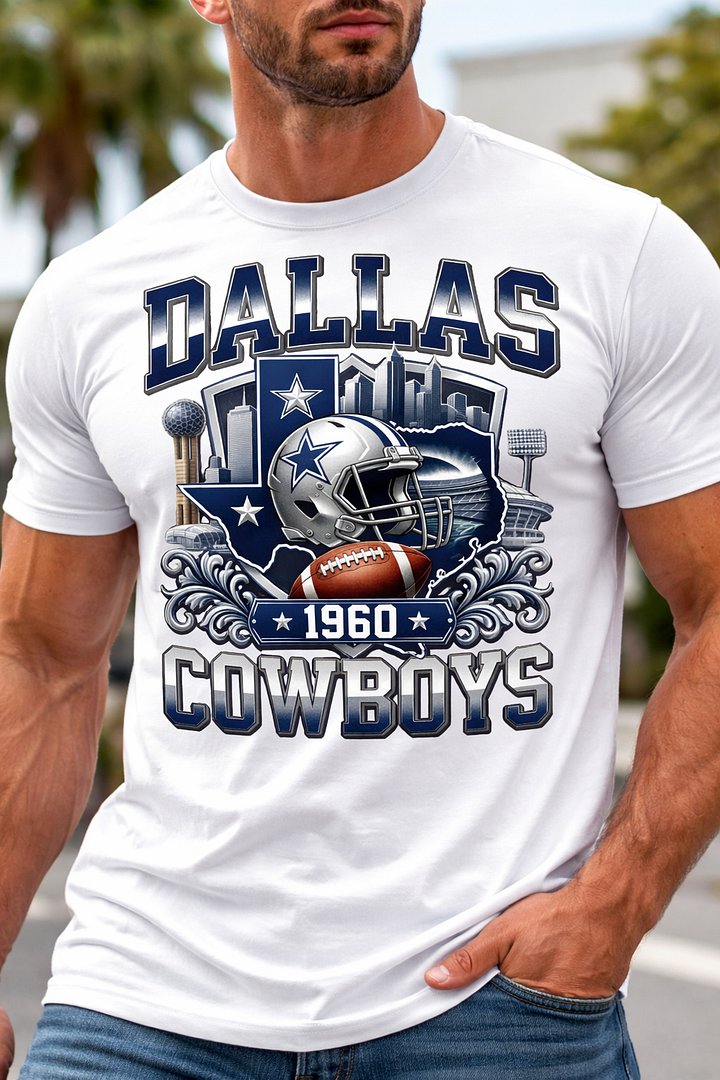 Dallas Cowboys Football Vintage Skyline Texas Pride Fan T-Shirt product image (1)