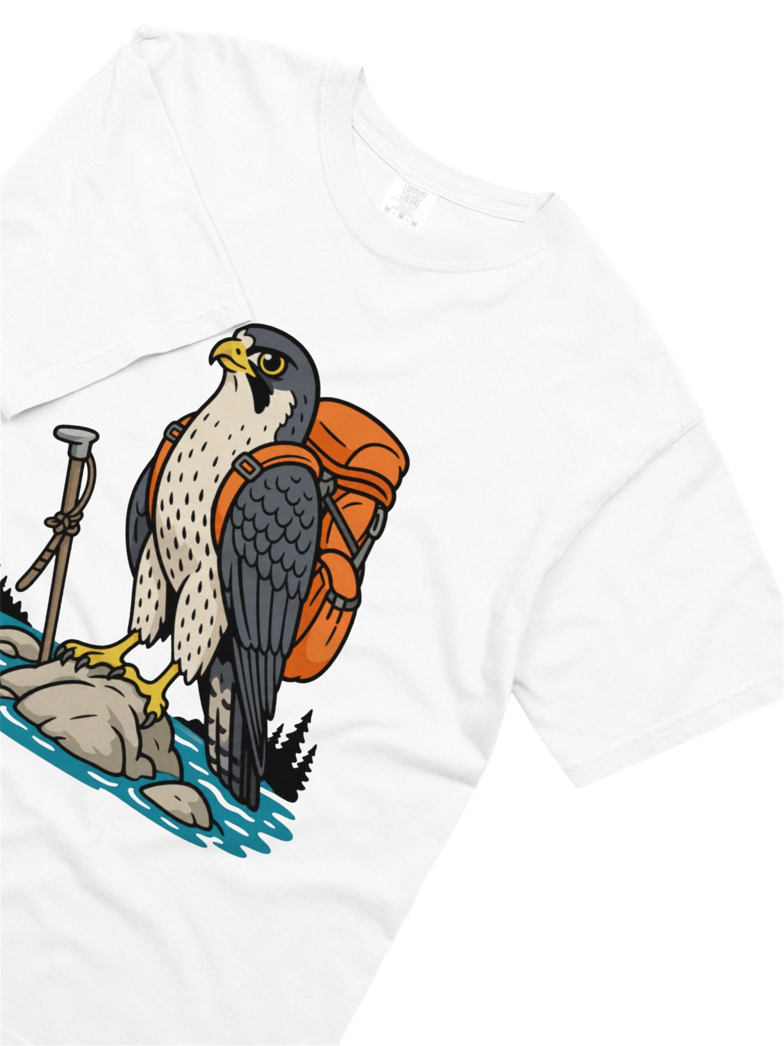 Peregrine Falcon Backpacker Graphic T-Shirt - Hiking Outdoors Tee product image (18)