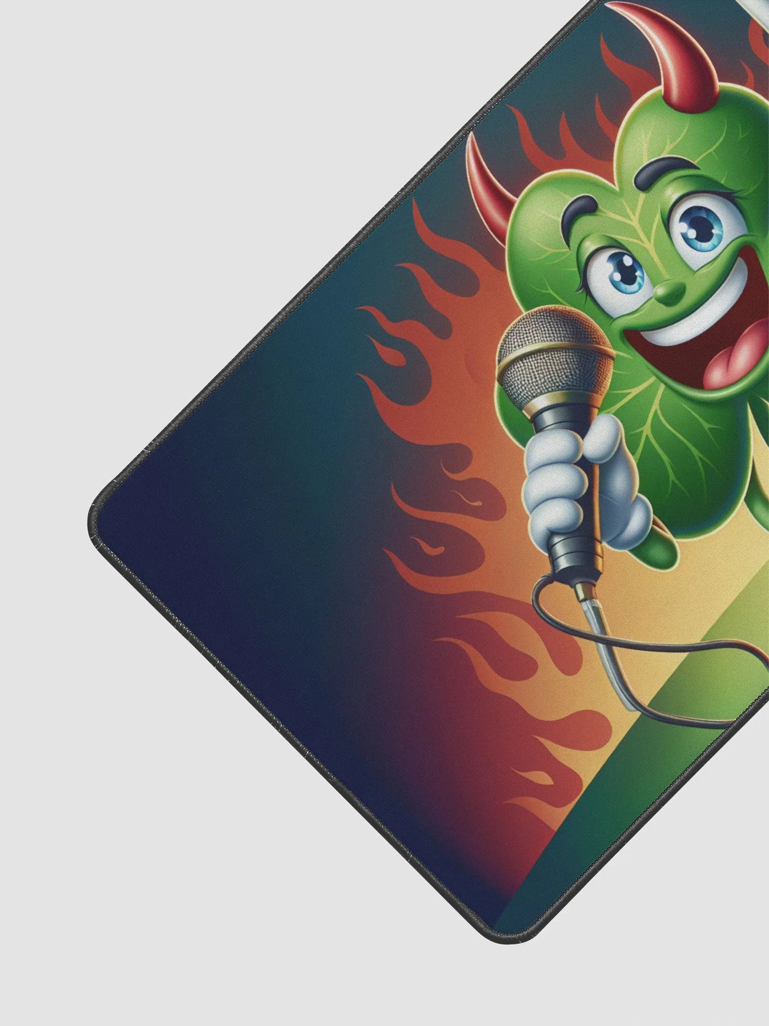 Rockin' Shamrock Desk Mat: Devilish Tunes & Office Vibes 🎤🤘 product image (3)