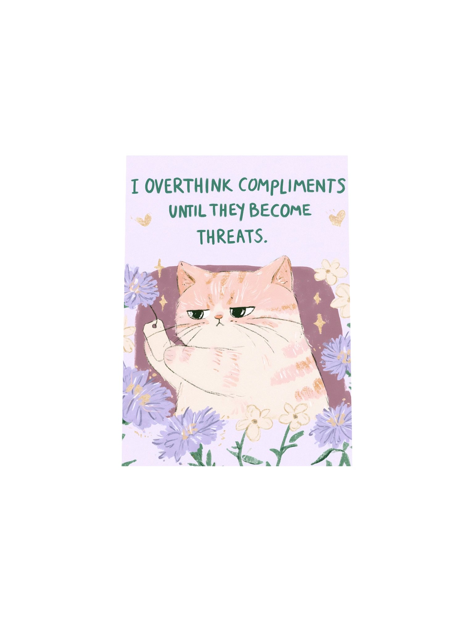 Overthink Compliments Cat Poster product image (21)