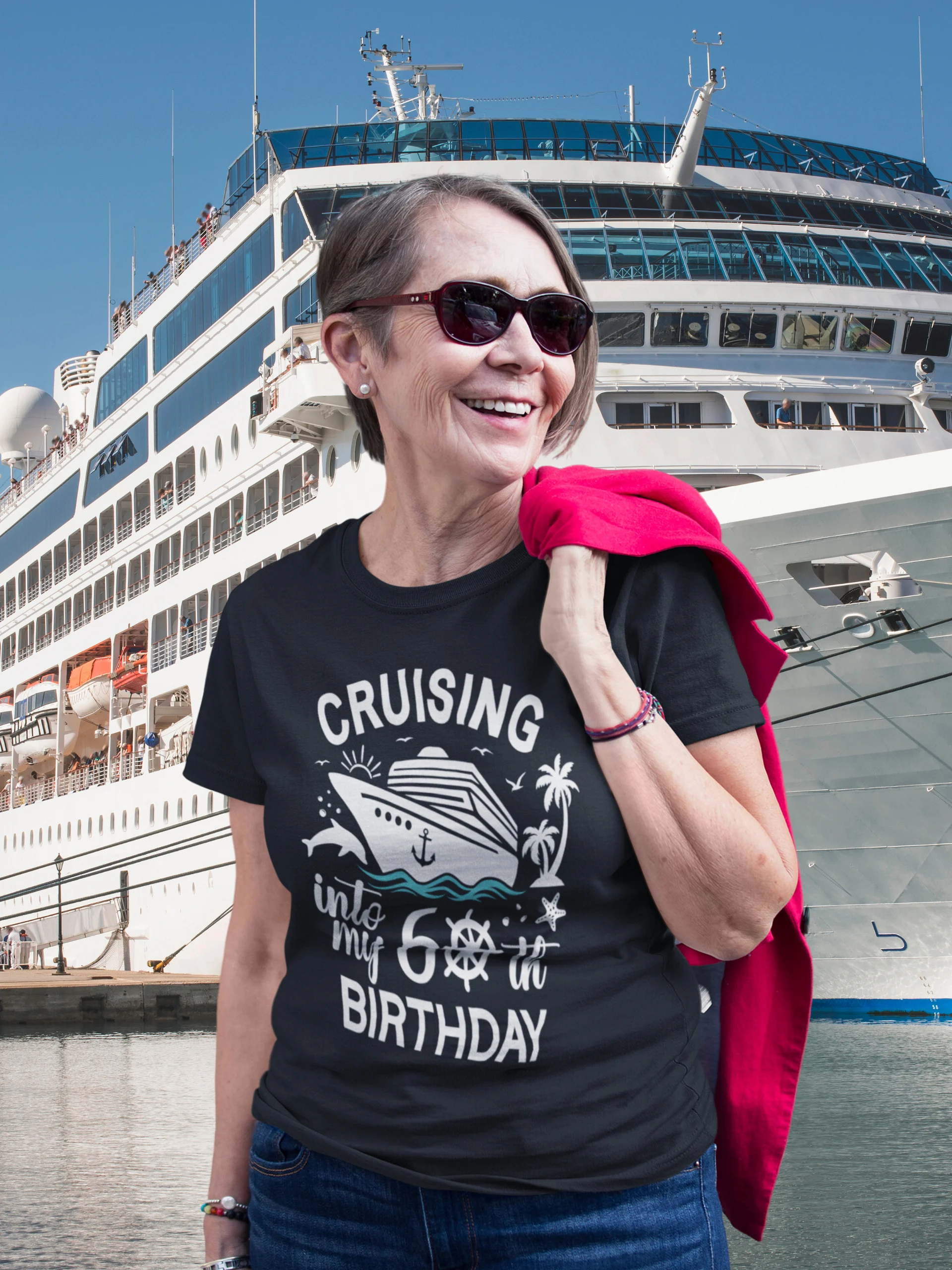 Cruising Into My 60th Birthday Celebration Unisex Softstyle T-Shirt Dark Colours product image (17)