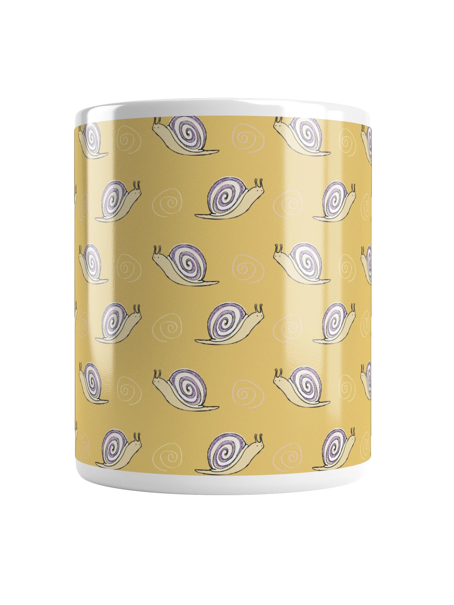 Snails Doodle Patterned Mug, Yellow product image (6)
