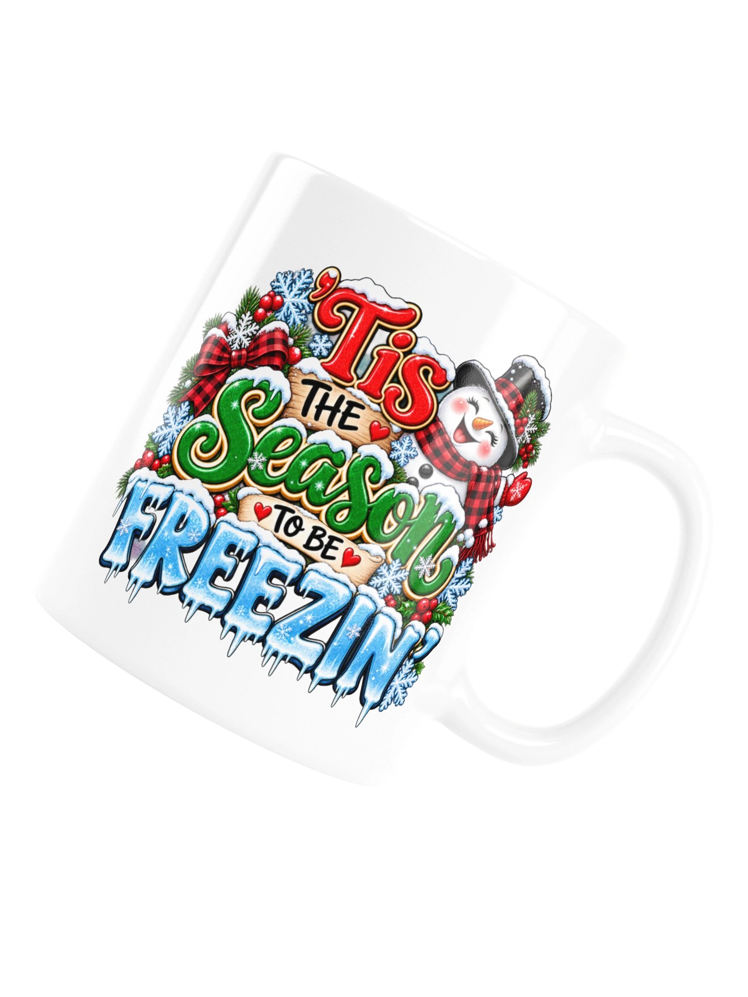 'Tis the Season to Be Freezin' – Cute Snowman Christmas Mug product image (18)