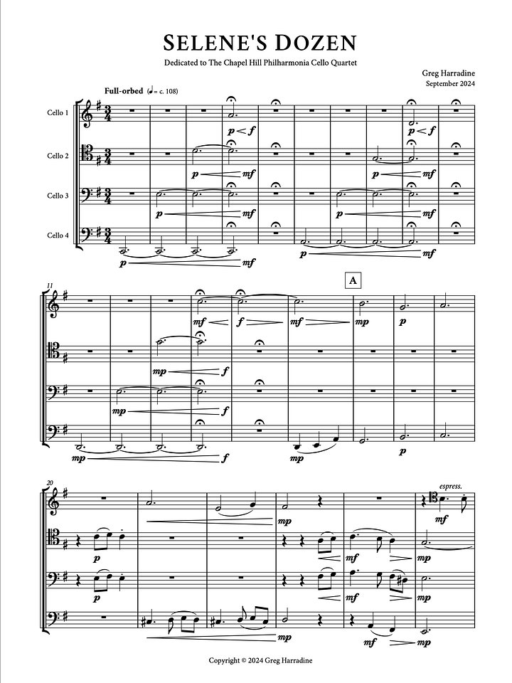 Selene's Dozen (cello quartet) product image (1)