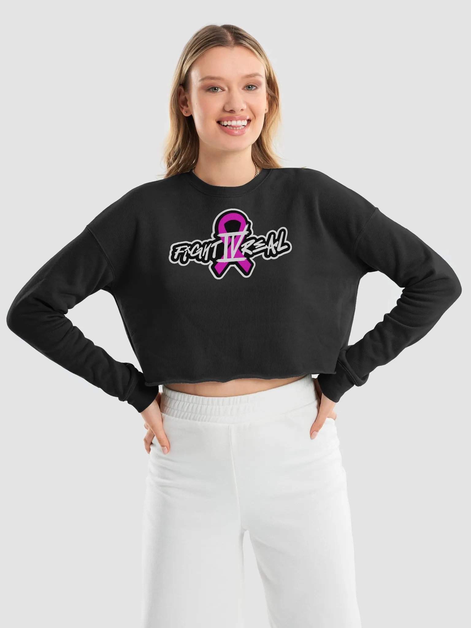 Breast Cancer Awareness Fleece Crop Sweatshirt product image (1)