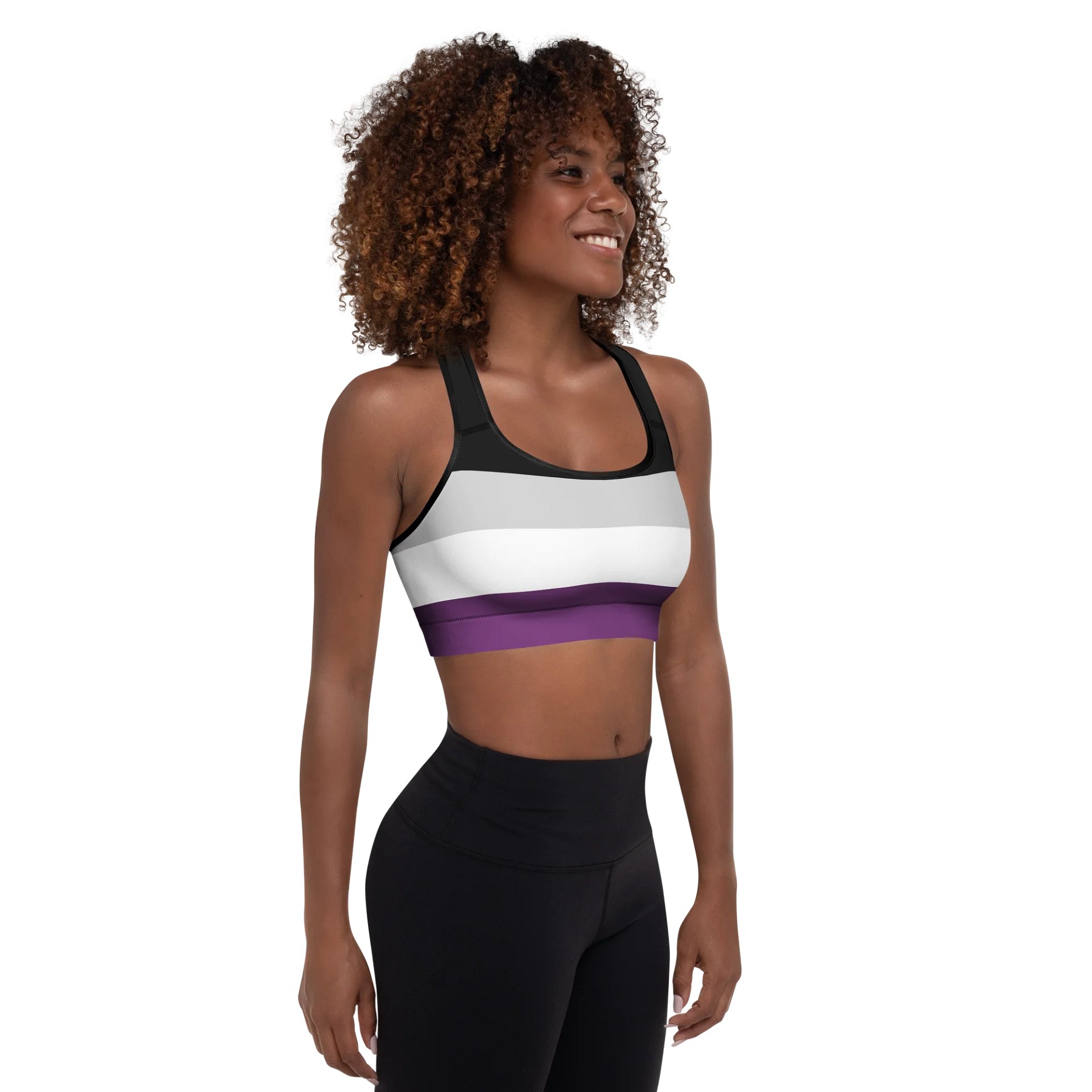 Asexual Pride Flag Padded Sports Bra product image (6)