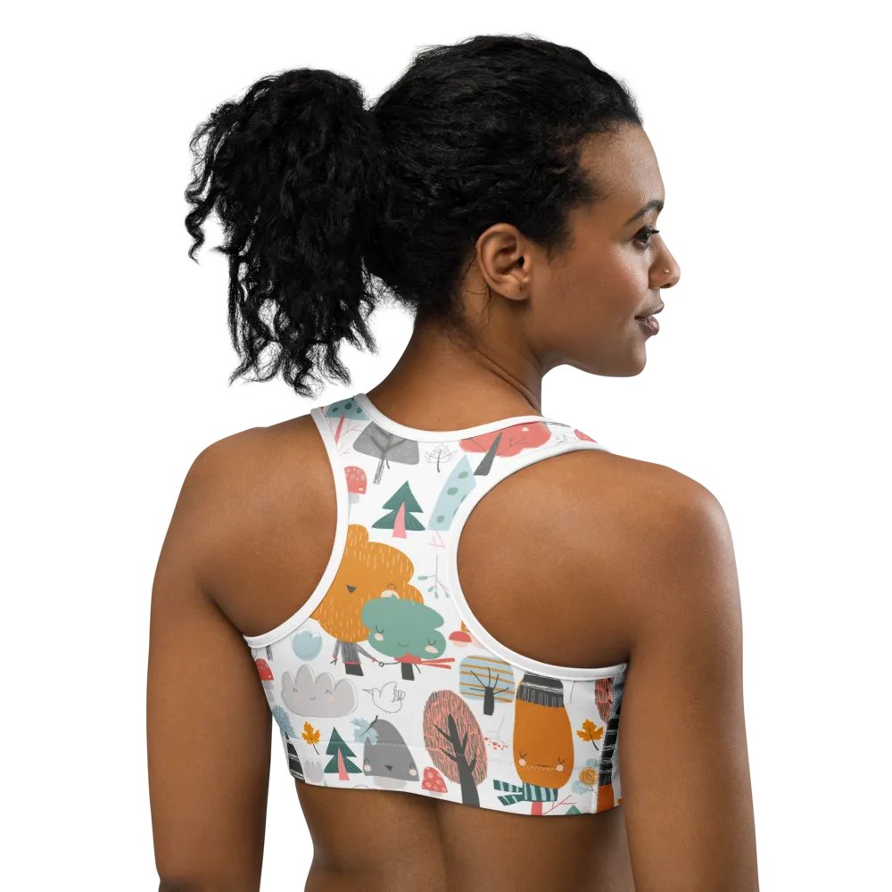 Whimsical Forest Sports Bra product image (4)