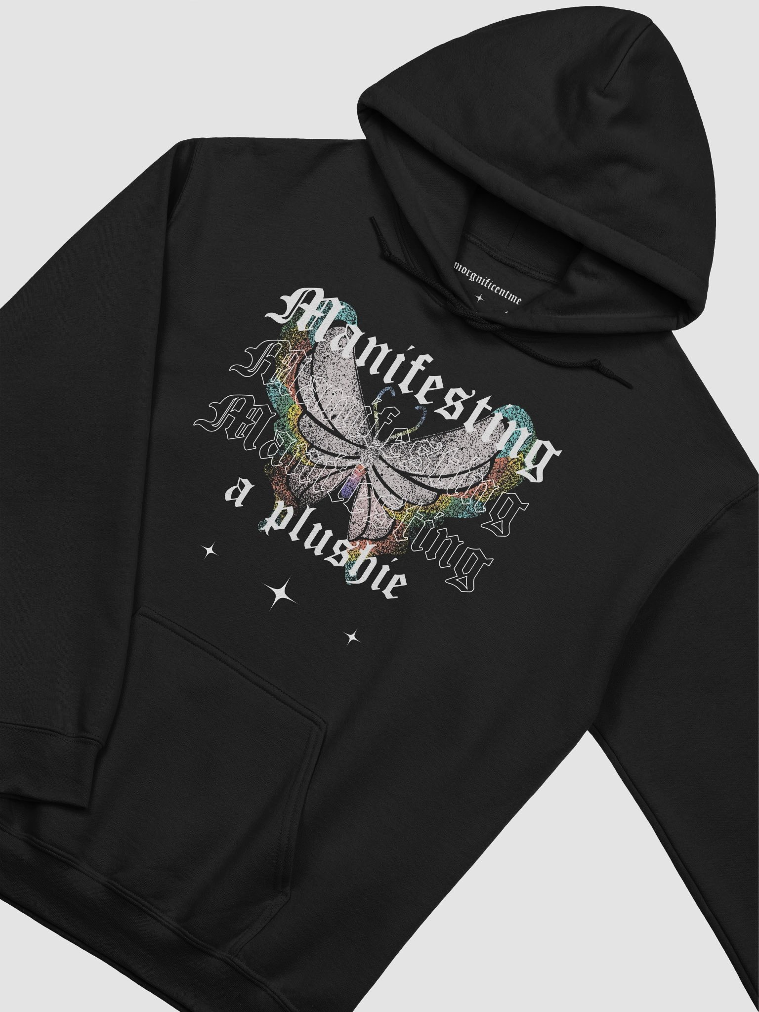 Front Print Manifesting a Plushie Pullover Hoodie - Grunge Butterfly Edition product image (18)