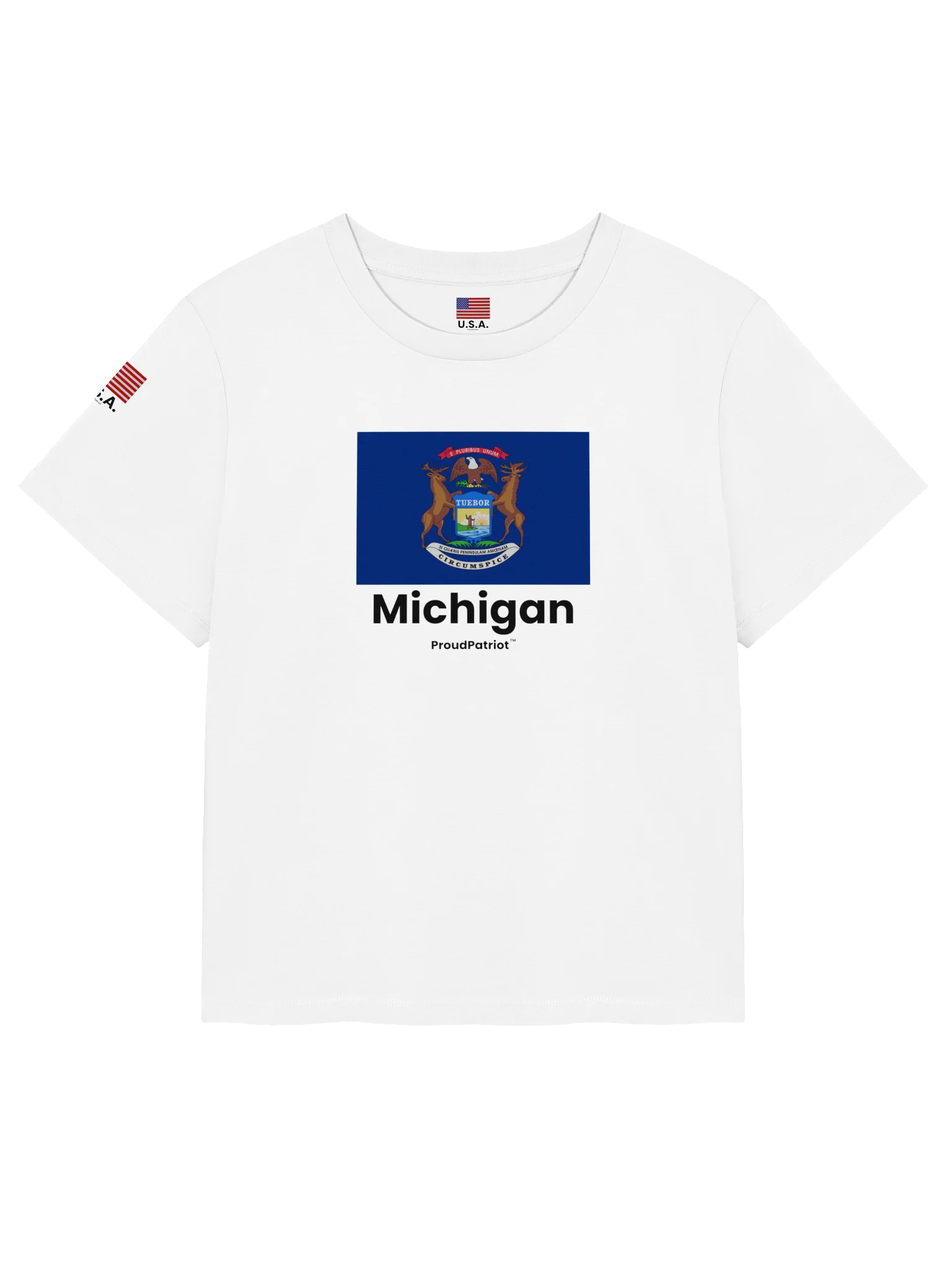Michigan Women's Ribbed Neck T-Shirt product image (5)