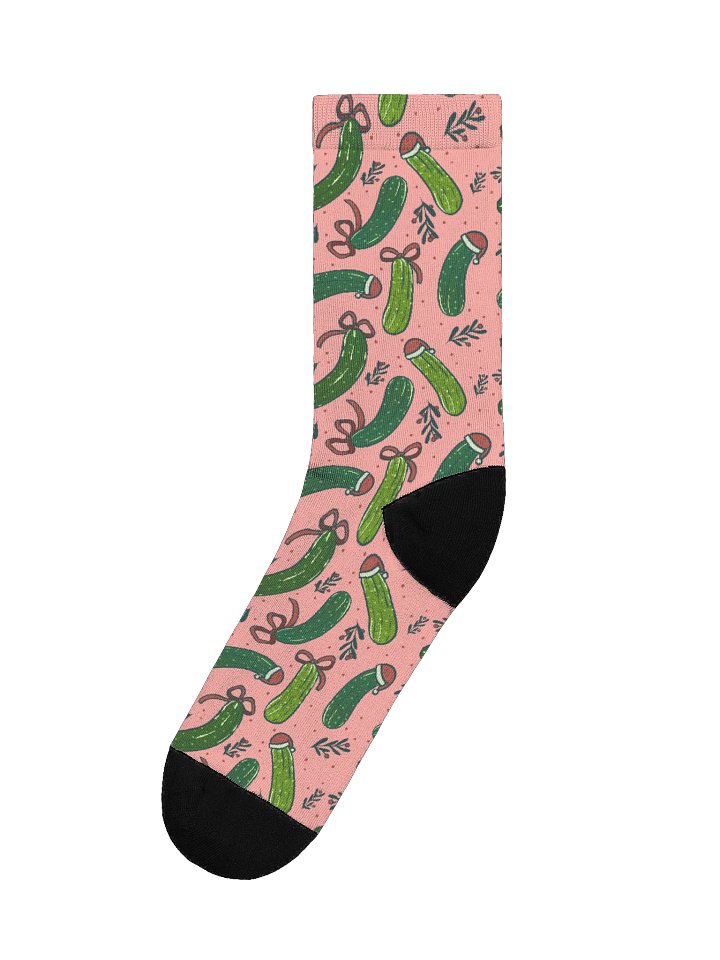 Christmas Pickle Patterned Socks, Pink product image (1)