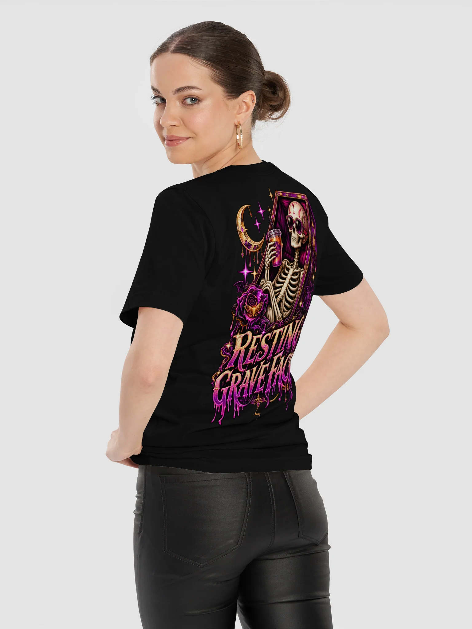 Resting Grave Face — Gothic Skeleton Halloween Tee product image (23)