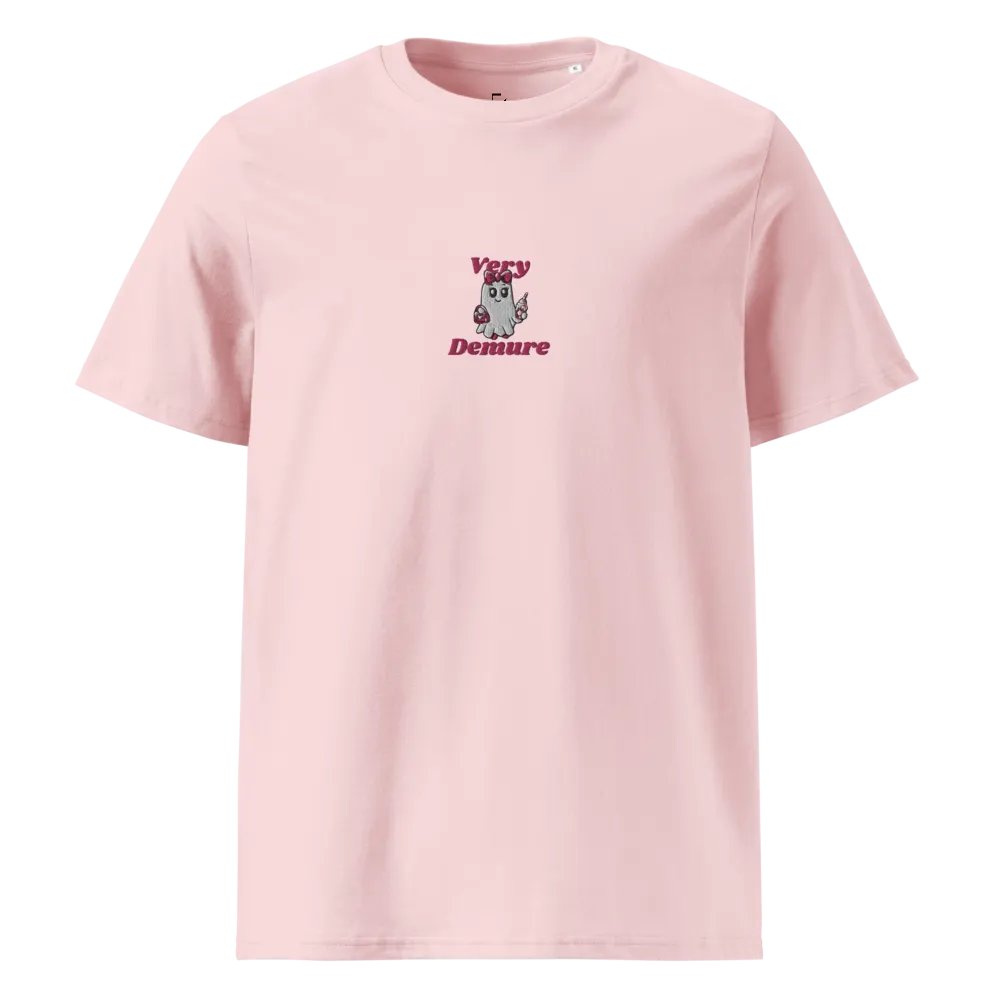 Very Demure Cute Ghost Embroidered Organic Cotton Regular Fit T-Shirt product image (17)