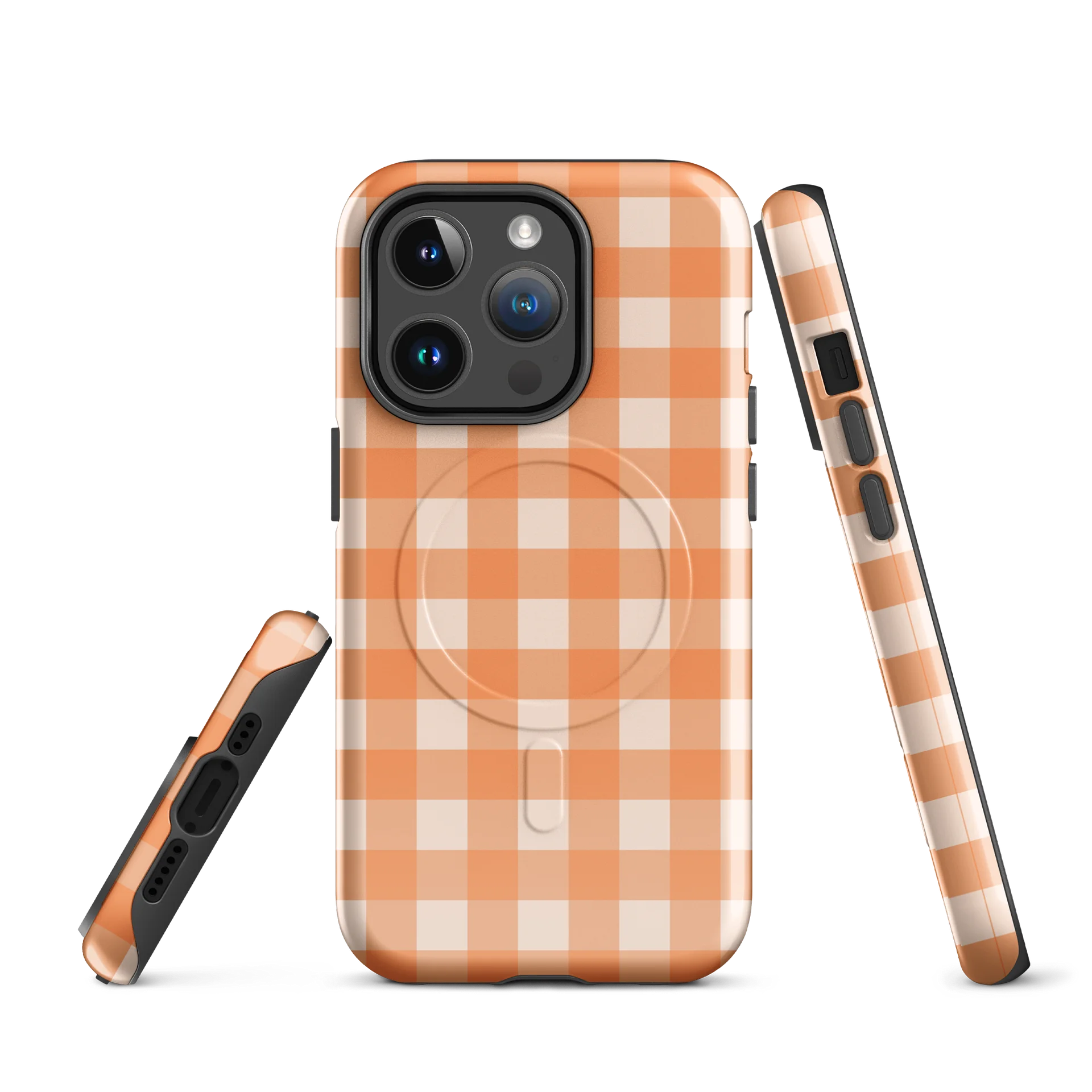 Orange Gingham MagSafe iPhone Case product image (1)