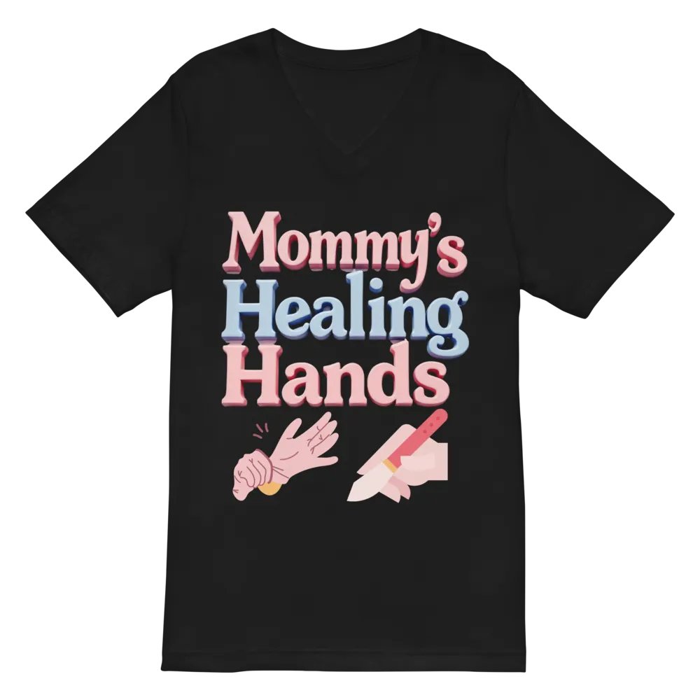 Mommy's Healing Hands V-Neck Tee product image (3)