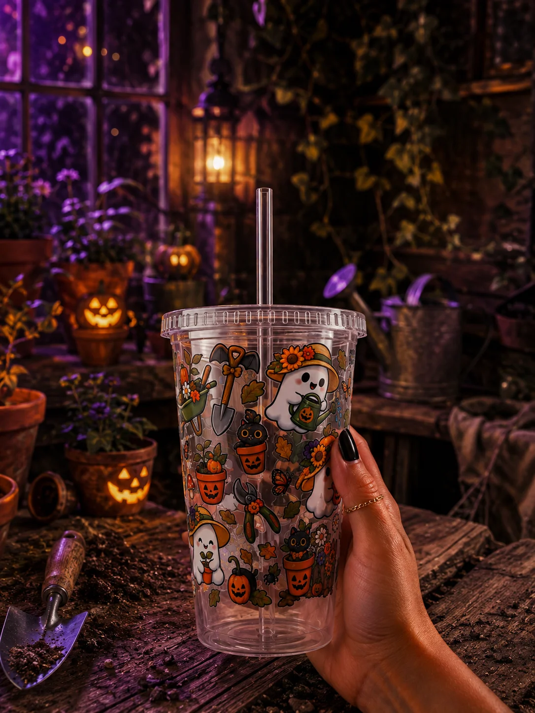Halloween X Gardener Vibes Clear Dual Wall Tumbler 16 Oz (473 ml) product image (1)