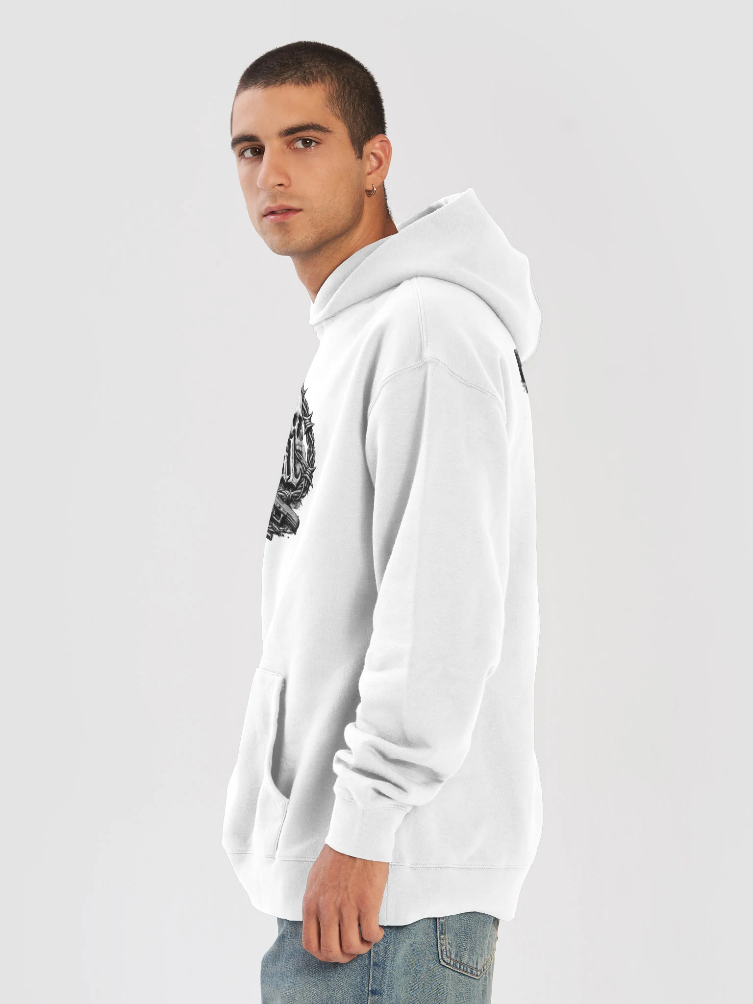 mama i'm a criminal premium hoodie white product image (8)