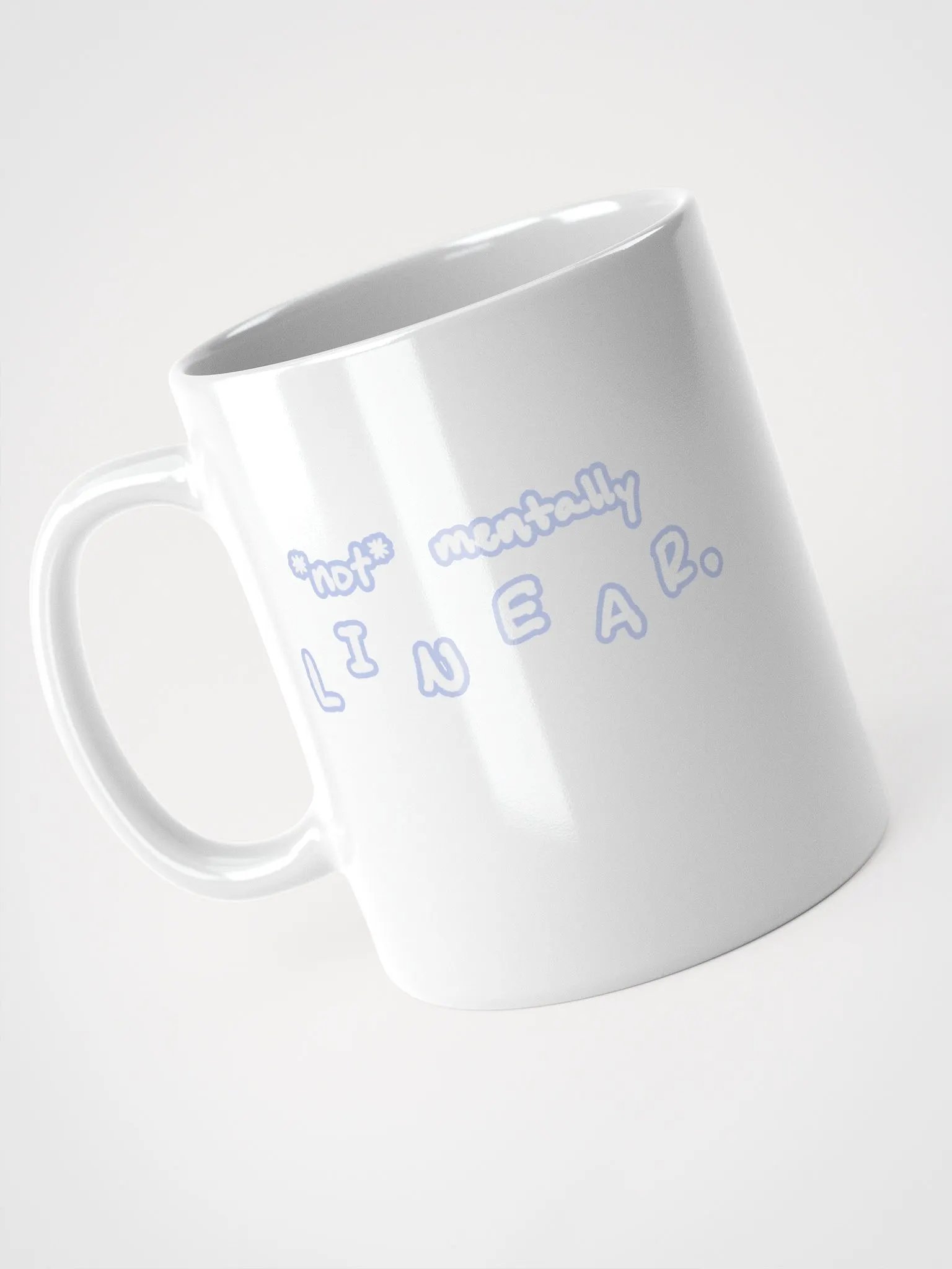 *not* mentally linear (lined design, #BDCAEF) glossy white mug product image (5)