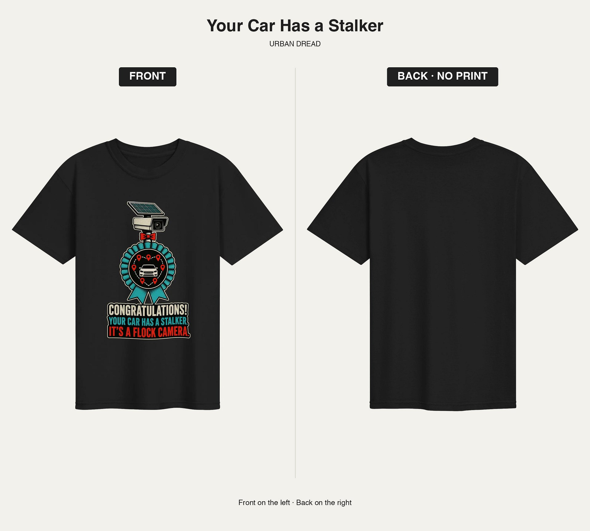 Your Car Has a Stalker — Flock Camera Heavyweight T-Shirt product image (2)