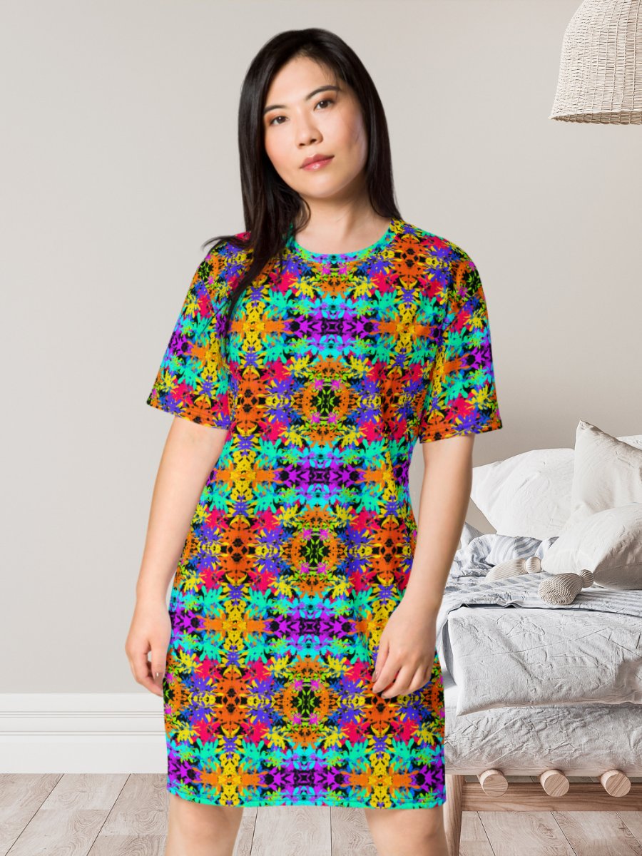 Bright Colourful Leaves Pattern Dress product image (1)