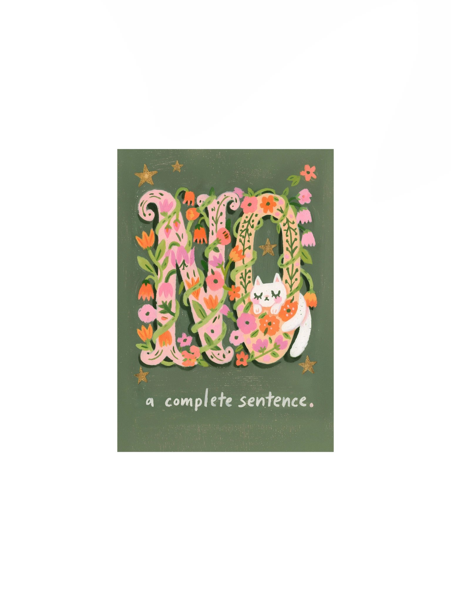 Floral Sentence Cat Poster product image (5)