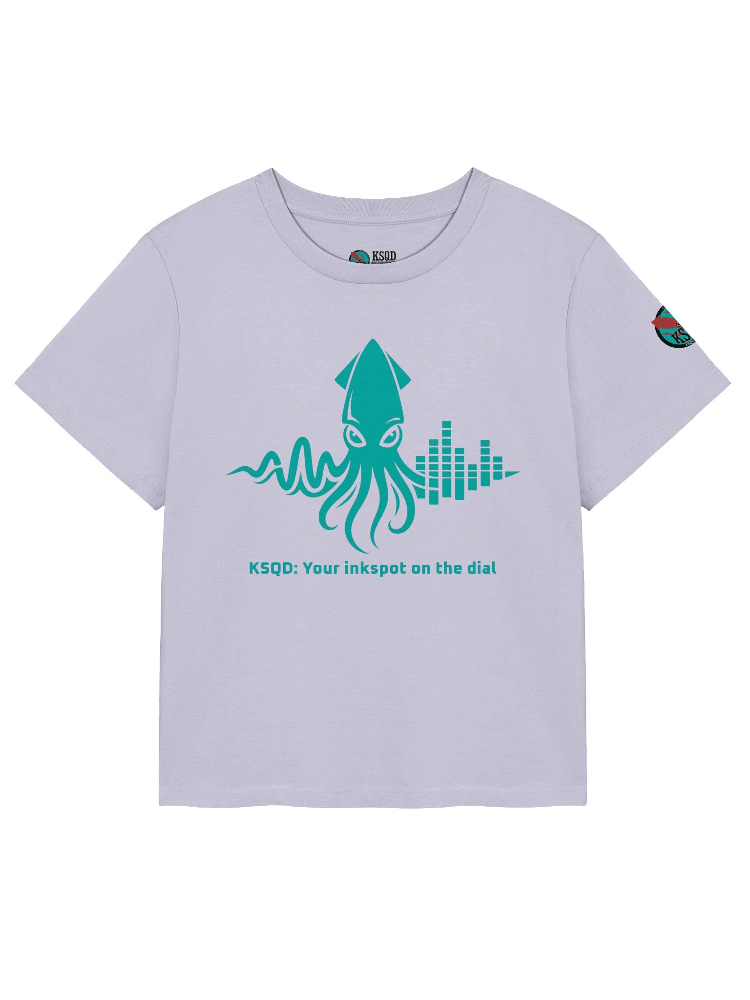 KSQD “Inkspot Soundwave” Organic Ribbed Neck T-Shirt (Blue Squid) product image (5)