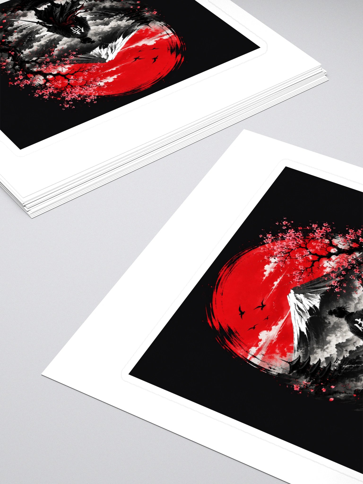 Japanese Samurai Mountain Wall Art – Red Sun Japan Poster product image (4)