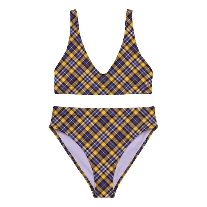 Purple and Yellow Gold Sporty Plaid Bikini product image (2)