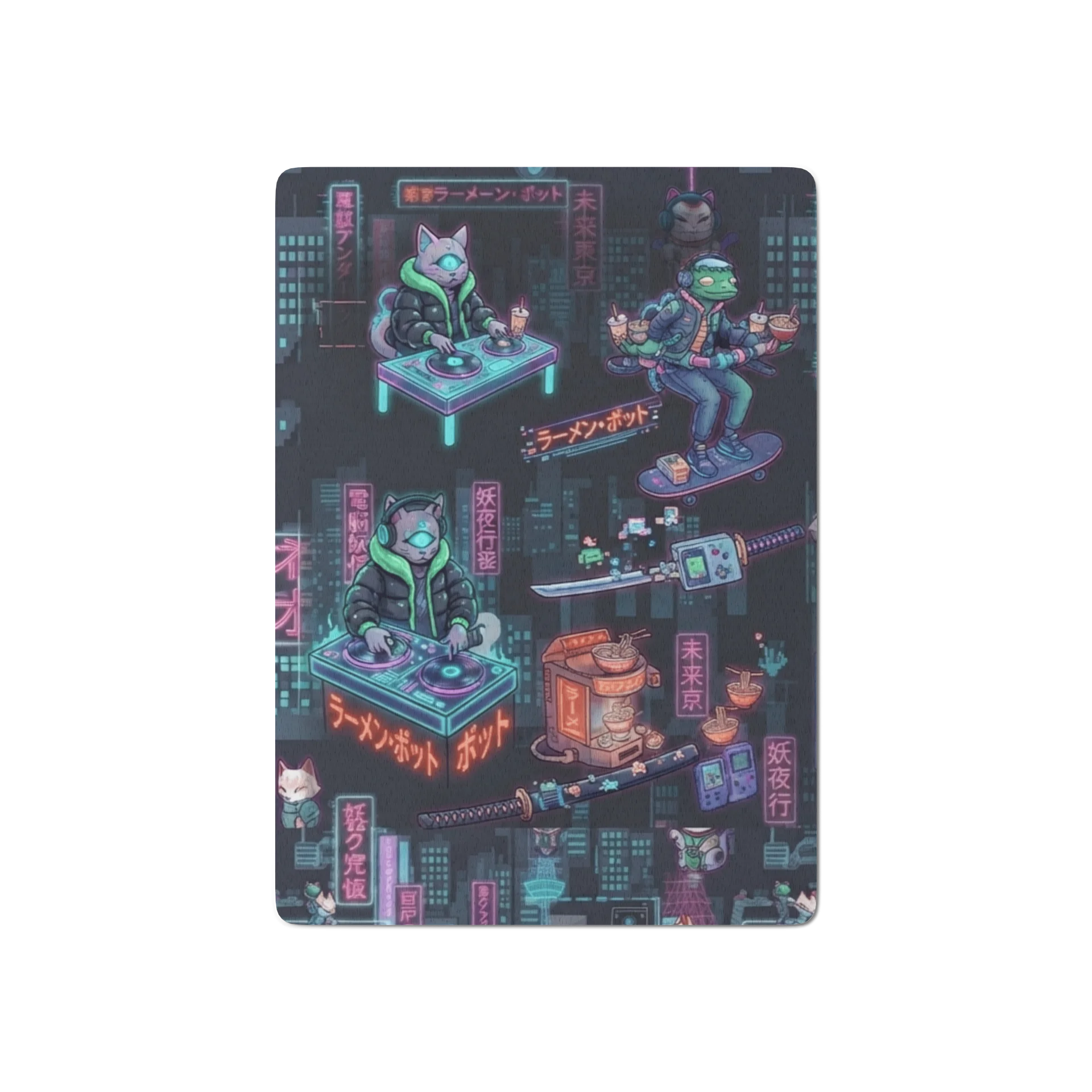 Urban Yōkai Neon Cyberpunk Custom Playing Cards product image (1)
