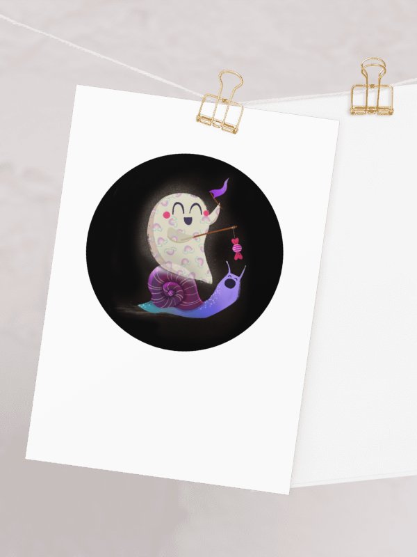 Little Ghost Snail Race - Greeting Card product image (2)