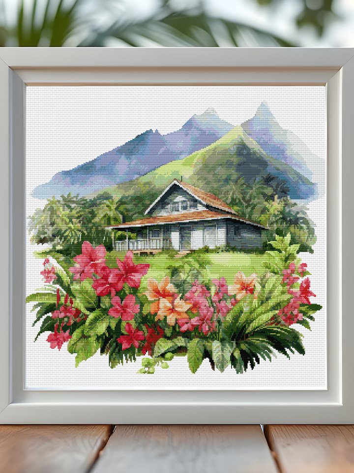 Tropical Retreat Cross Stitch Pattern product image (1)