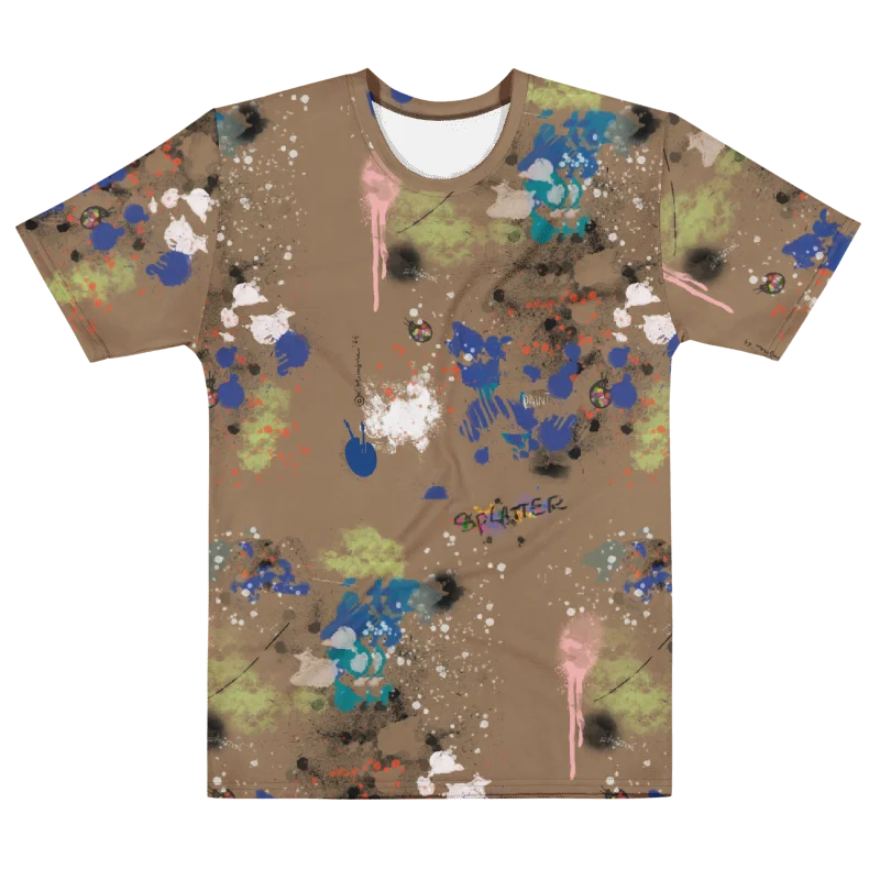 Unisex Crew Neck Poly Tee 'Mocha Splatter' product image (1)