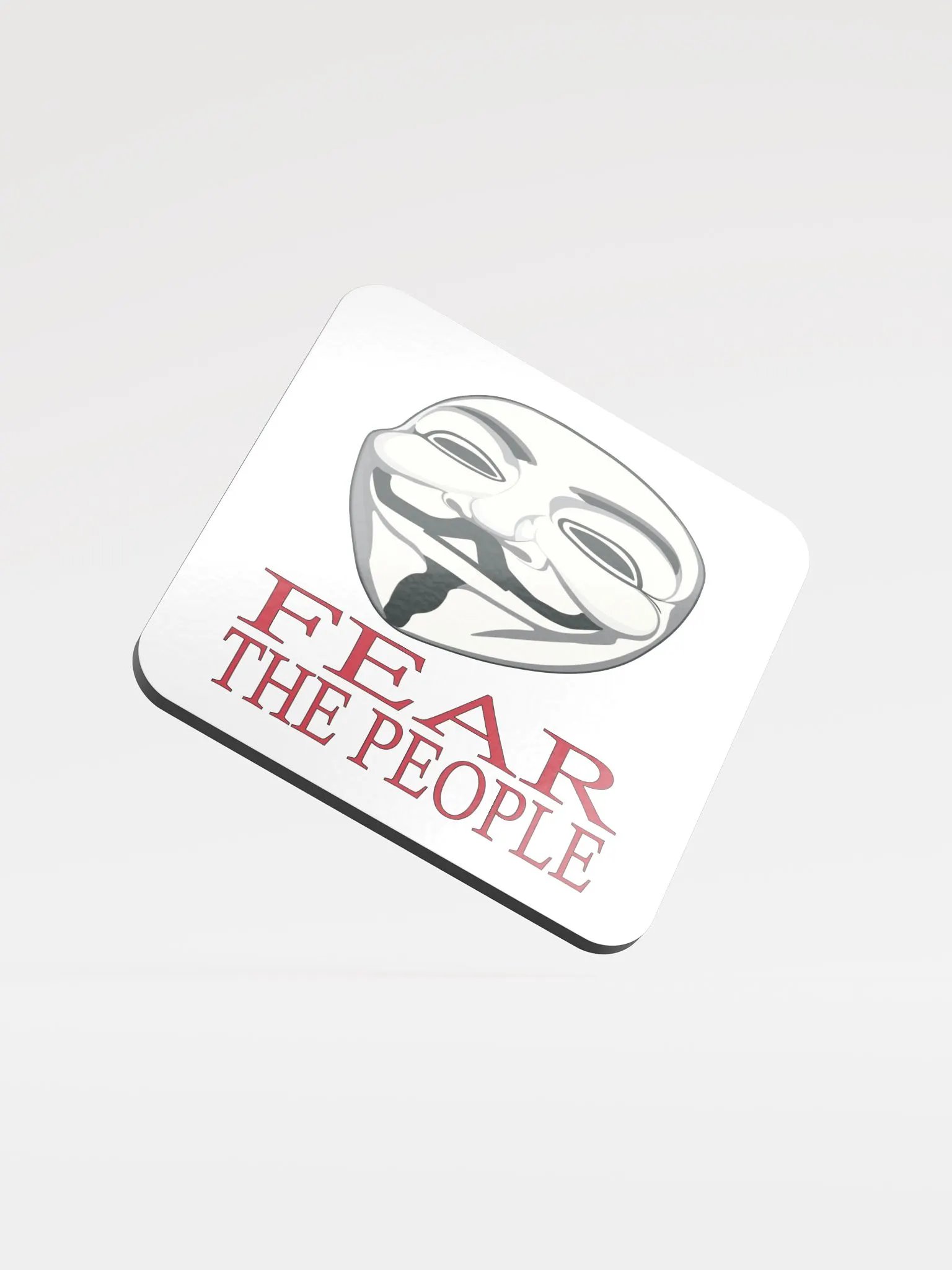 Fear The People - Red - Glossed Cork Coaster product image (2)