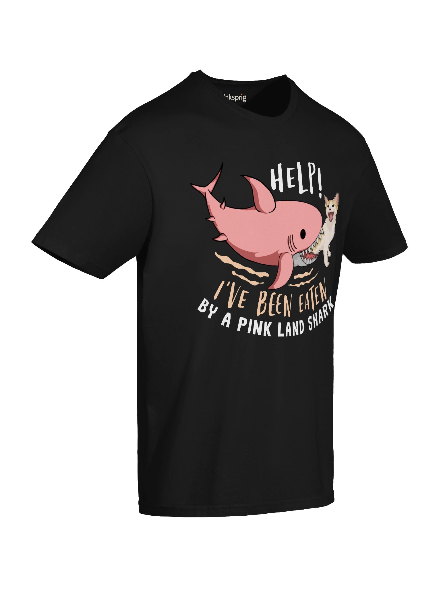 Pink Land Shark Help Cat T-Shirt product image (21)