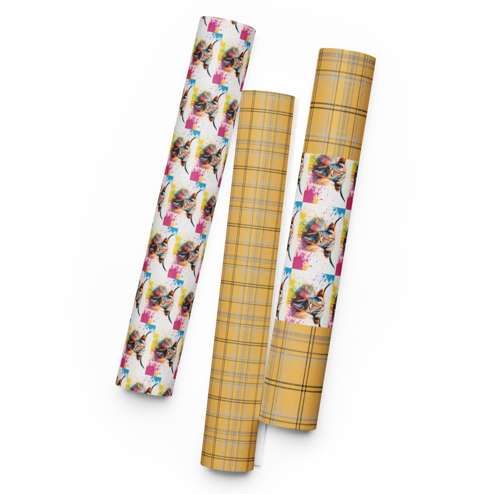 Multi Coloured Paint Splash Highland Cow Wrapping Paper product image (7)