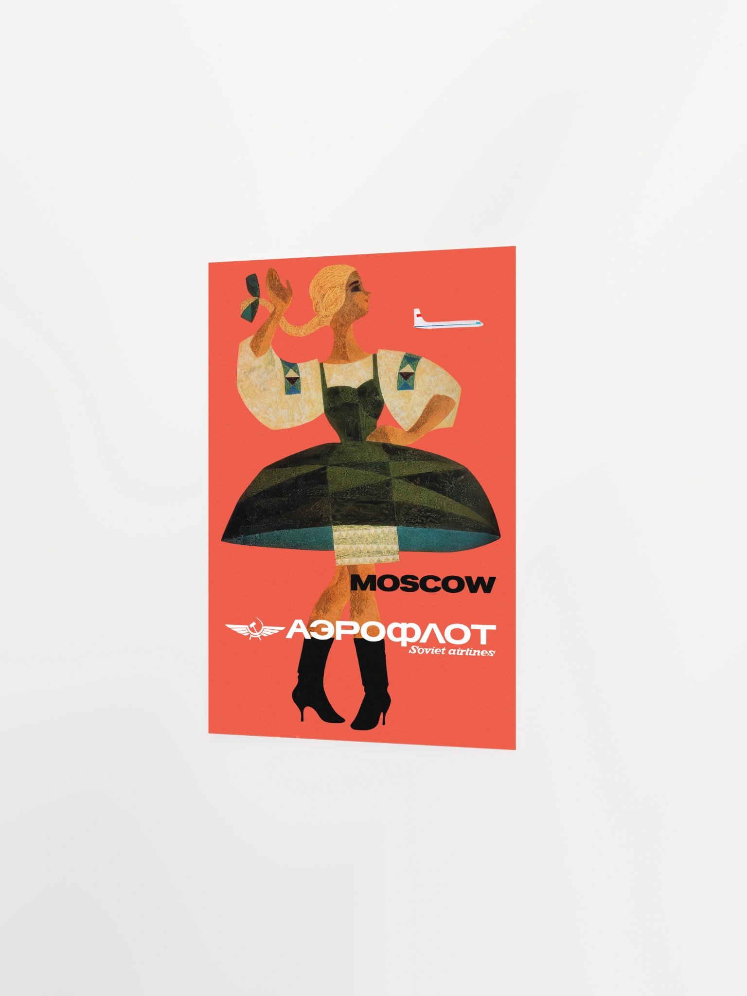 Soviet Aeroflot, USSR airlines 1970s: Moscow — Soviet retro travel poster product image (7)
