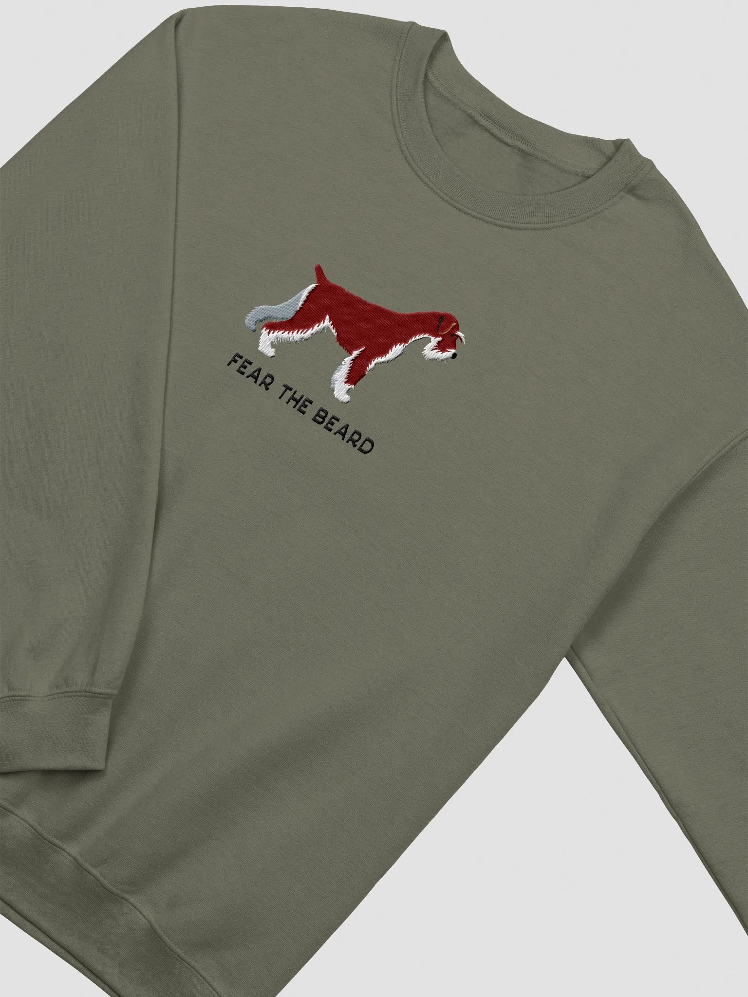 Fear the Beard Sweatshirt (Embroidered) of a Standard Schnauzer(Brown) product image (6)