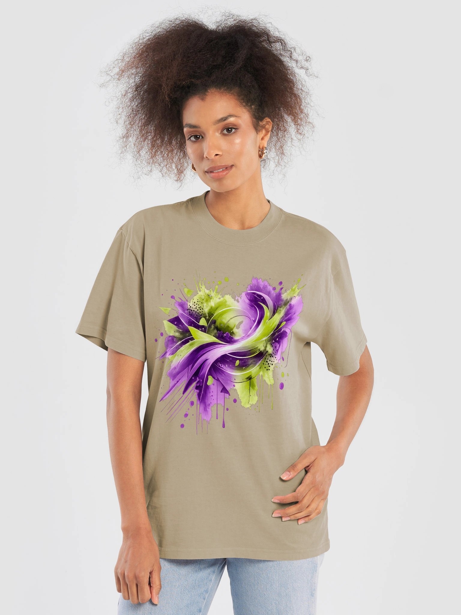 Women’s Holi 2026 T-Shirt - Lime & Purple Festival Tee product image (5)